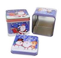 Factory Wholesale Custom Christmas Tin Box Square Shape ...