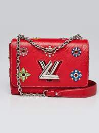 Uniquely item dedicated by louis vuitton for vip in 90's. Louis Vuitton Red Epi Leather Mechanical Flowers Twist Mm Bag Ebay