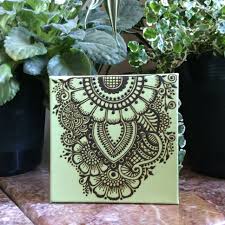 Freehand Henna Art On Canvas Henna Art Henna Canvas Mandala Art