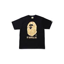 Bape Big Ape Head Gold Foil Tee Liked On Polyvore Featuring Tops T Shirts A Bathing Ape Blue Tee Gold Foil T Shirt A Blue Tee Mens Tshirts A Bathing Ape