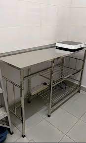 Rak wastafel dapur stainless steel, rak penyimpanan piring, wadah piring, wastafel pengering piring panas. Stainless Steel Kitchen Stove Rack Gas Rack Cooking Table Multipurpose Rack Rak Dapur Rak Memasak Kitchen Appliances On Carousell