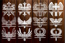 Download Cross With Wings Svg Cross Svg Angel Wings Split Frames 214216 Svgs Design Bundles