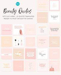 Beauty Instagram Canva Template Kit Instagram Branding Quote Template Instagram Feed Ideas