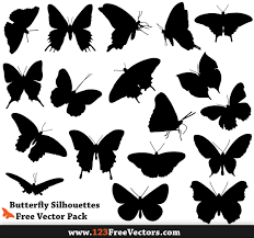 Free Butterfly Silhouette Vector Pack Silhouette Vector Silhouette Clip Art Butterflies Vector