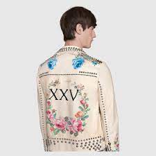Gucci Hand Painted Leather Biker Jacket Detail 5 Painted Leather Jacket Pink Leather Jacket Hand Painted Leather