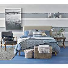 Be Cash Clever And Get The Cosy Coastal Look For Less Ideal Home Beach Bedroom Decor Blue Themed Bedroom Blue Bedroom Decor