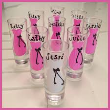 Diy Bridesmaid Shot Glasses Made With Sharpie Paint Pens Shot Glasses Diy Bridesmaid Diy Painted Wine Glasses