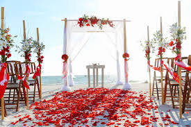 Gorgeous Red And White Beach Wedding Beach Wedding White Beach Wedding Red Wedding Beach Ceremony