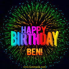 New Bursting with Colors Happy Birthday Ben GIF and Video with Music | Funimada.com