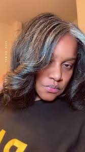 The urge to dye my hair is STRONG….but we are gonna TRY to thug it out!  #silverhighlights #silkpress #silkpressnaturalhair #greyhair #naturalhair  #fyp #blackgirlhair #blackgirltiktok