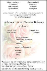 Born 1859 in witley, surrey. Overleden Johanna Maria Theresia Vollering 19 06 1936 09 03 2021