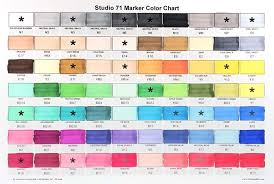 studio 71 markers color swatch chart brush tip markers for