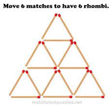 Answers are in the pin descriptions. Mp0087 Three Triangles Horizontally Arranged Matchstick Puzzles Maths Puzzles Rhombus Puzzles For Kids