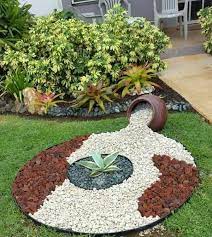Using rocks for gardening works well anywhere, but especially in difficult areas or those plagued by drought. Garden Design With Decorative Stones That Steals The Impressions Rock Garden Landscaping Front Yard Landscaping Gravel Garden