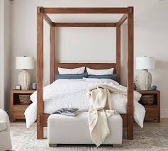 Menlo Reclaimed Teak Canopy Bed Pottery Barn