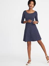 Fit Flare 3 4 Sleeve Jersey Dress For Women Old Navy Fit Flare Dress Jersey Dress Nice Dresses