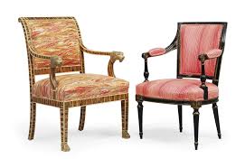 After 1820 and is considered the second, more robust phase of the neoclassical style, which earlier had been expressed in the adam s. An American Empire Style Simulated Calamander And Parcel Gilt Armchair