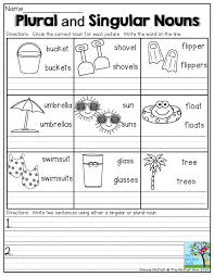 Plural And Singular Nouns Circle The Correct Noun For Each Picture And Write The Word On The Li Nouns First Grade Singular And Plural Nouns Nouns Kindergarten