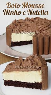 Calda Para Bolo De Leite Ninho Receita De Bolo Mousse De Leite Ninho E Nutella Essa Sobremesa Tem Uma Base De Bolo De Chocolate Um R Receitas Com Nutella Nutella Bolo De Chocolate Recheado