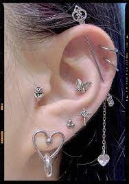 Industrial Piercing In 2021 Ear Jewelry Pretty Ear Piercings Cute Ear Piercings