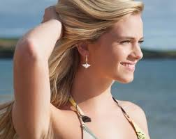 Manta Ray Sterling Silver Drop Earrings