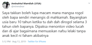 Netizen itu mendakwa sudah banyak perempuan pendakwah berkenaan bawa pulang ke. Setiap Malam Masuk Bilik Kena Rogol Dengan Bapa Tapi Ibu Jiran Tak Percaya Sebab Bapa Orang Masjid Lobak Merah