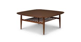 Lenia Walnut Square Coffee Table Mid Century Modern Coffee Table Coffee Table Square Wooden Coffee Table