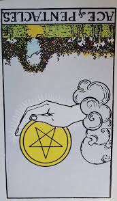 A single spot or pip on a playing card, die, or domino. The Ace Of Pentacles Tarot Card Meaning Upright And Reversed