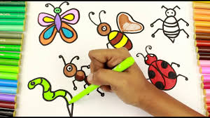 These ants coloring printables include realistic looking ants as well as some adorable cartoon find hundreds of free printable coloring pages for kids to color and display at disney family. Coloring And Drawing Insects Ant Beetle Butterfly Earthworm Kids Learning Page Baby Tube Fun Youtube