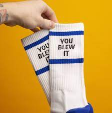 You Blew It Socks Mean Folk Socks Crew Socks Pima Cotton