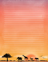 Colorful sky at dusk beyond the glaciers on the majestic peaks of the massif des ecrins (4101 m), france. Free Printable African Sunset Stationery Featuring Silhouettes Of Animals Writing Paper Printable Stationery Writing Paper Printable Free Printable Stationery