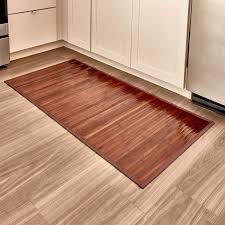 Amazon Com Interdesign Bamboo Floor Runner Ideal Mat For Hallways Kitchen Or Office 24 X 72 Mocha Bamboo Flooring Bamboo Shower Mats Striped Bath Rug