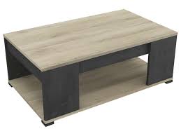 Table Basse Rectangulaire Arena Coloris Beton Et Chene Vente De Table Basse Conforama