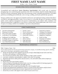 operations superintendent resume sample