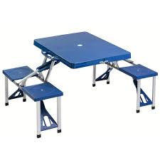 Table D Appoint Pliante Valise Pique Nique Camping Bleu Meuble De Camping Equipement Camping Jardin Et Plein Air Gifi