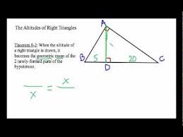 How To Solve Right Triangle Altitude Problems Geometric Mean 3 Youtube