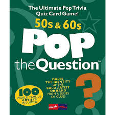 Use it or lose it they say, and that is certainly true when it comes to cognitive ability. Music Sales Pop The Question 50 S 60 S The Ultimate Pop Trivia Quiz Card Game Buy Online In Angola At Angola Desertcart Com Productid 47096465