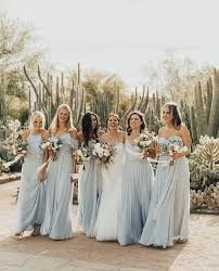 Spring Wedding In Arizona Botanical Garden Light Blue Bridesmaids Dresses Ca Powder Blue Bridesmaid Dress Light Blue Bridesmaid Light Blue Bridesmaid Dresses