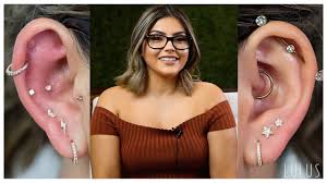 Double piercing piercing studio industrial earrings industrial piercing jewelry. Surprising A Lulus Employee With A Full Makeover Hair Makeup Earrings Youtube