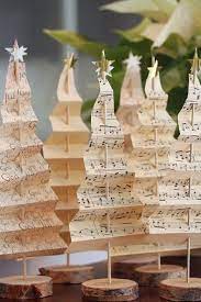 See more ideas about christmas crafts, christmas diy, christmas fun. Christmas Table Decorations With Music Notation Paper In The Shape Of A Christmas Tree Christmasd Christmas Crafts Christmas Decorations Paper Christmas Tree
