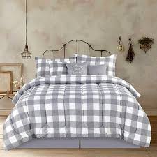 Black And White Plaid Comforter Set Queen Full Queen King Bed Gray Grey White Buffalo Checked Plaid 7 Pc Comforter Set Ebay In 2020 Comforter Sets Buffalo Plaid Bedroom Comforter Bedding Sets