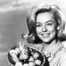 Tina Cole with her Easter basket of eggs