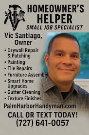 Hello again, my Palm Harbor friends and neighbors! I'm Vic Santiago, your  Small Job Specialist—handling the drywall, painting, smart home setups, and  all the little fixes that make a big difference. Wishing