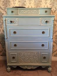 Anthes Baetz 5 Drawer Dresser Painted In General Finishes Persian Blue And Linen Milk Paint Pretty Furniture Furniture Painted Furniture