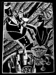 Black And White Collage Photo The Cocktail Party Black And White Collage By Thestitchintime Collage Illustration Black White Party