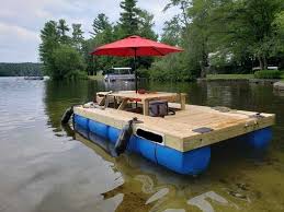 My Home Built Picnic Table Boat The U S S Anita Sangwitch In 2020 Floating Picnic Table Picnic Table Floating Dock Plans