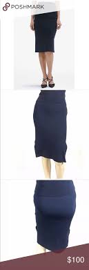Mm Lafleur Pencil Skirt Size Small Navy Blue Size Small