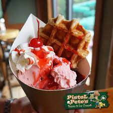 Try Our Waffle Sunday - Two Scoops Of Ice Cream With Your Choice Of Topping A Warm Waffle Whipped Cream And Of Course A Cherry Ice Cream Delicious Desserts