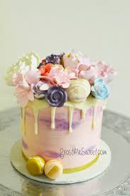 Despite being frosted with a blue food colour infused swiss buttercream, this cake looks lusciously inviting. Floral Cakes Drip Cakes Frost Me Sweet