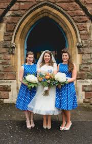Fun Quirky 1950s Style Wedding Whimsical Wonderland Weddings Quirky Wedding Dress Polka Dot Wedding Dress Vintage Bridesmaid Dresses